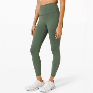 Lululemon Wunder Train Leggings in Algae Green 25”